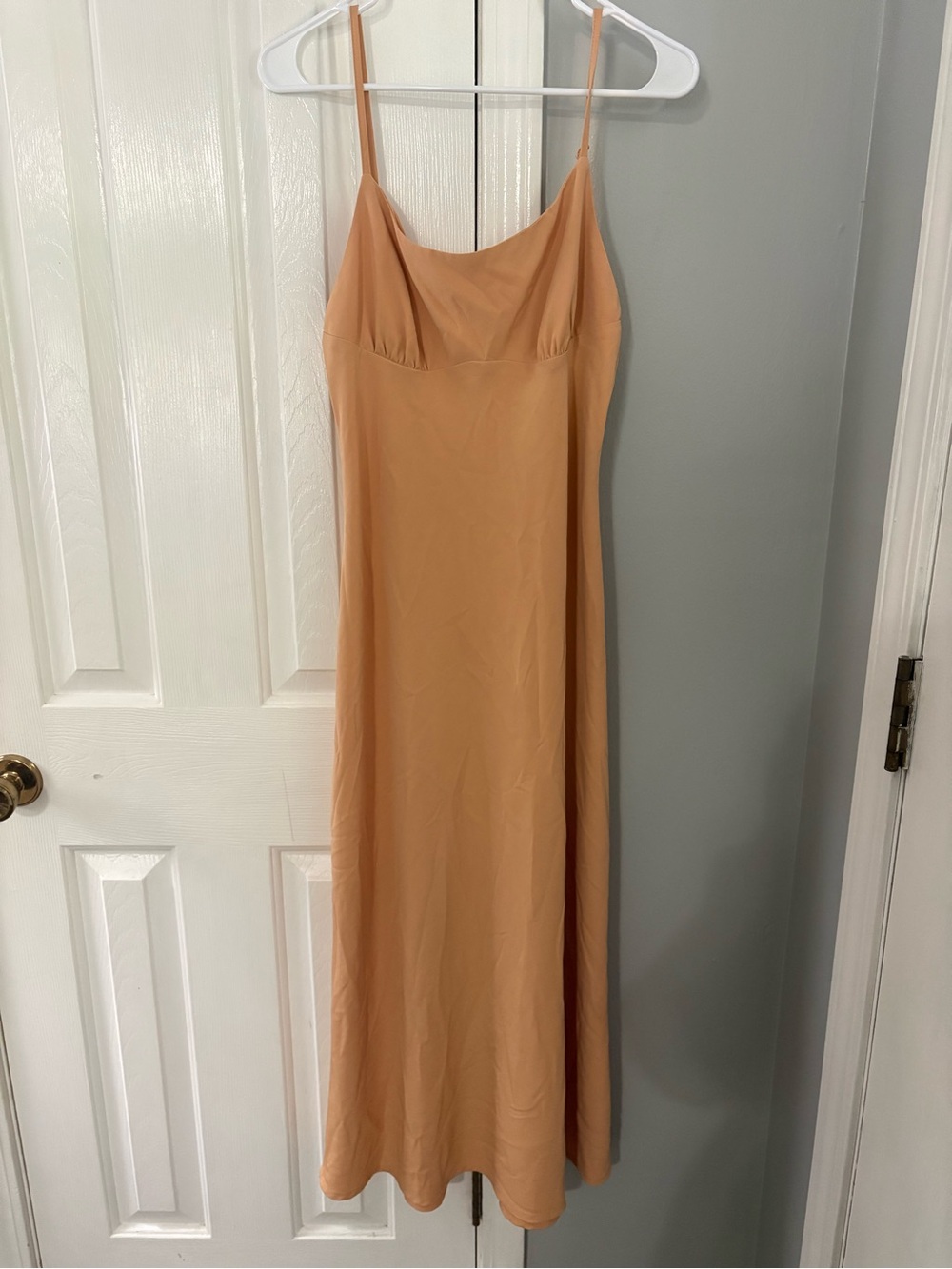 Lelis Collection Peach Maxi Dress Women's Size L Adjustable Strap Long Dress